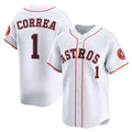 Houston Astros #1 Carlos Correa White CONTON Home Limited Player Jersey