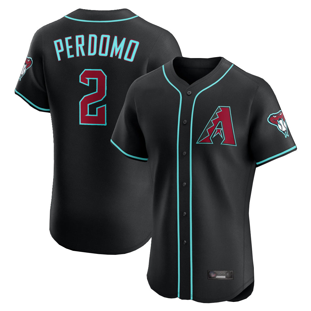 Arizona Diamondbacks #2 Geraldo Perdomo Player Black CONTON Limited Elite Home Game Stitched Jerseys