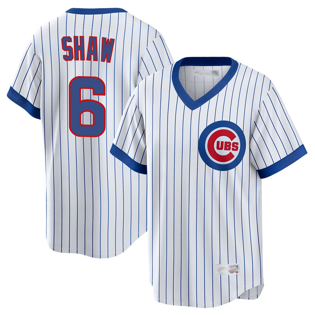 Chicago Cubs #6 Matt Shaw Player White CONTON T-shirt Cooperstown Collection Limited Stitched Jerseys