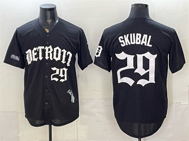 Detroit Tigers #29 Tarik Skubal 2026 Black CONTON 'Motor Gothic Edition' Vapor Premier Limited Stitched Jersey