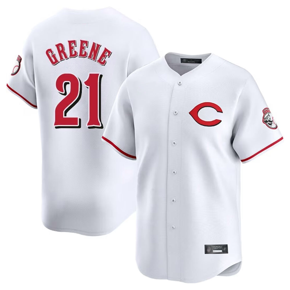 Cincinnati Reds #21 Hunter Greene Player White CONTON Limited Home Stitched Jerseys