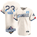 Los Angeles Dodgers #23 Kyle Tucker Player Cream CONTON World Series City Connect Limited Home Stitched Jerseys