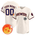 Custom Milwaukee Brewers x Dragon Ball Cream CONTON Vapor Premier Limited Jersey - All Stitched