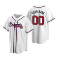 Custom Atlanta Braves White CONTON 2020 Stitched Cool Base Home Jersey