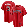 Atlanta Braves #3 Dale Murphy Player Red CONTON Home Game Stitched Jerseys