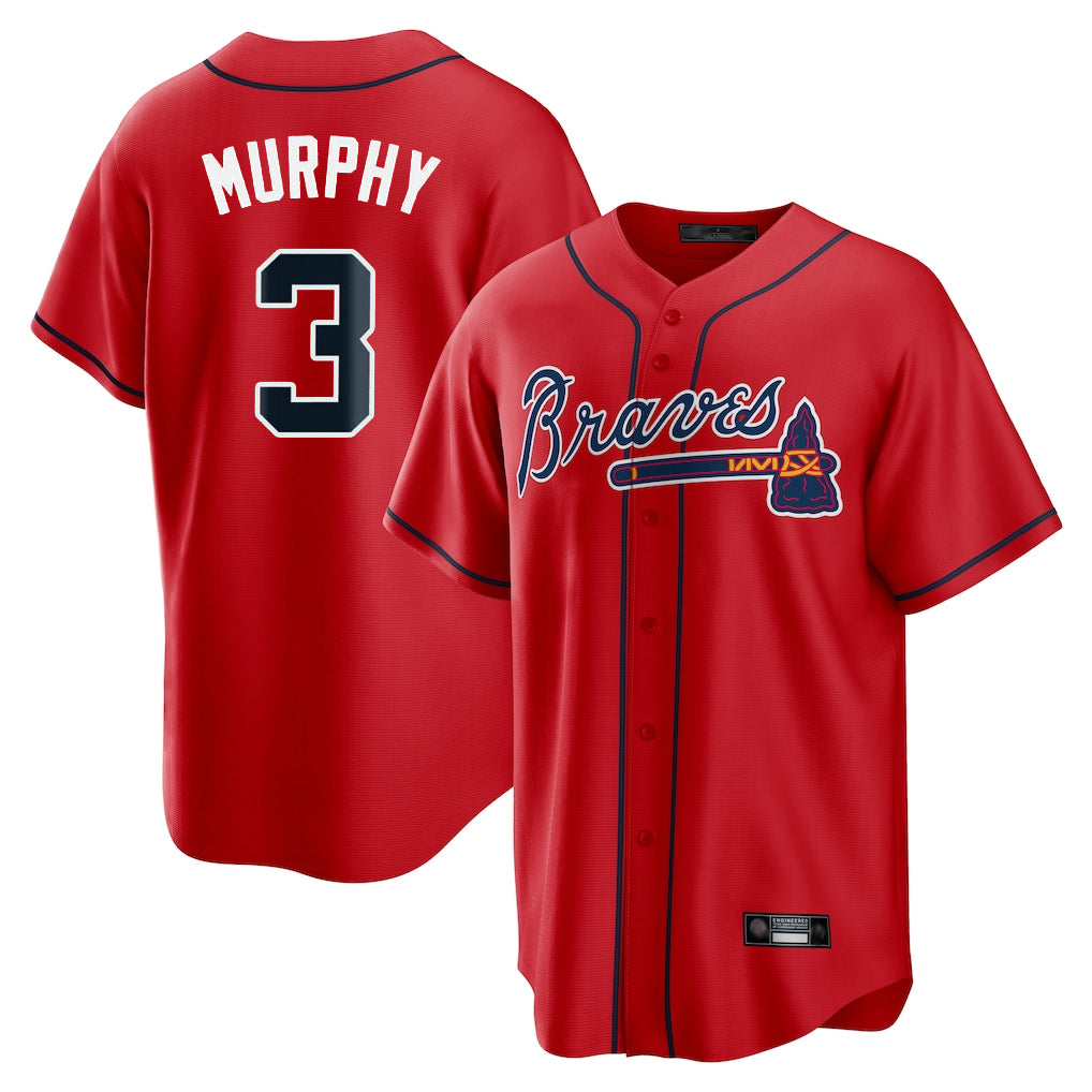 Atlanta Braves #3 Dale Murphy Player Red CONTON Home Game Stitched Jerseys