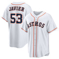 Houston Astros #53 Cristian Javier White CONTON Home Replica Jersey