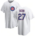Chicago Cubs #27 Seiya Suzuki White CONTON Cool Base Stitched Jersey