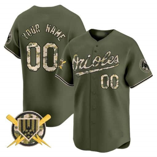 Custom Baltimore Orioles Armed Forces Day Vapor Premier Limited Jersey ¨C All Stitched-Green CONTON