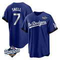 Los Angeles Dodgers #7 Blake Snell Player Royal CONTON City Connect Game World Series Stitched Jerseys