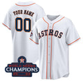 Custom Houston Astros Active Player White CONTON 2022 World Series Champions Cool Base Stitched Jersey