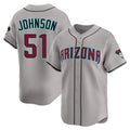 Arizona Diamondbacks #51 Randy Johnson Player Gray CONTON Road Limited Home Game Stitched Jerseys
