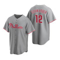 Philadelphia Phillies #12 Kyle Schwarber Gray CONTON Cool Base Stitched Jersey