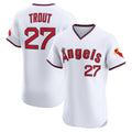 Los Angeles Angels #27 Mike Trout White CONTON Alternate 2 Elite Jersey
