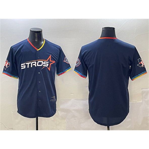 Houston Astros Blank Navy CONTON 2025 City Connect With Texas Patch Limited Stitched Jersey