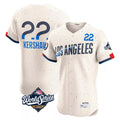 Los Angeles Dodgers #22 Clayton Kershaw Player Cream CONTON World Series City Connect Limited Elite Home Stitched Jerseys