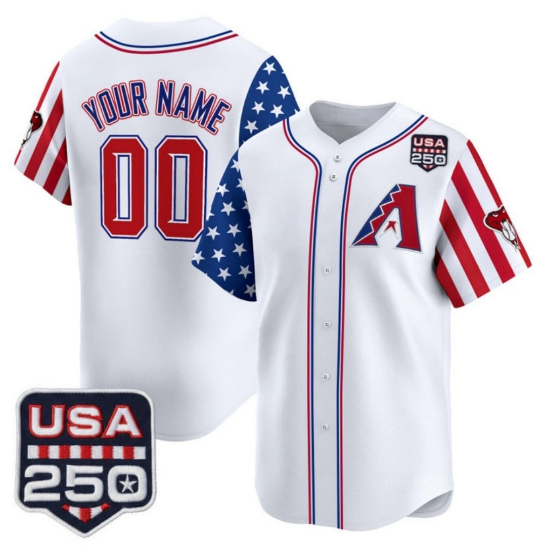 Custom Arizona Diamondbacks America 250 Edition Vapor Premier Limited White CONTON Stitched Jerseys