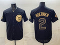 Chicago Cubs #2 Nico Hoerner Black Gold CONTON 150th Anniversary Patch Stitched Jersey