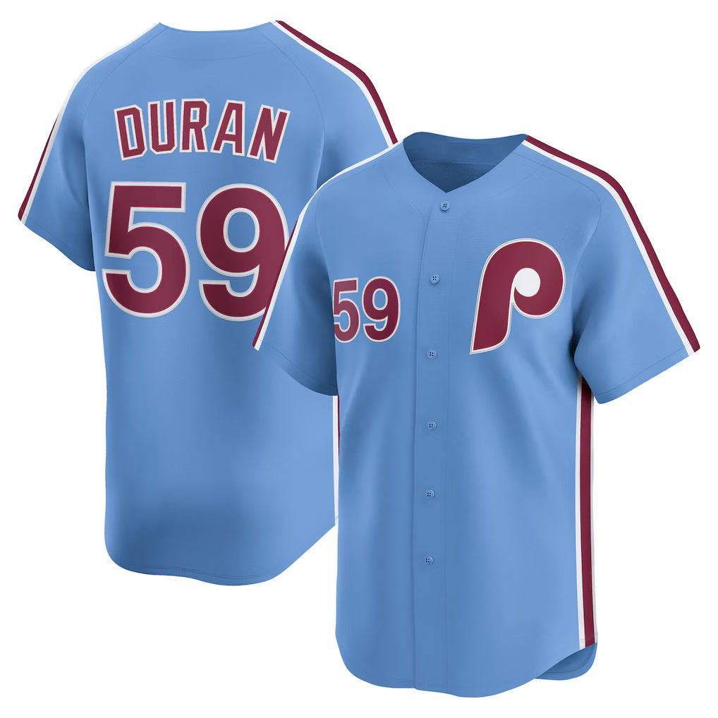 Philadelphia Phillies #59 Jhoan Duran Light Blue CONTON Alternate Limited Player Jersey