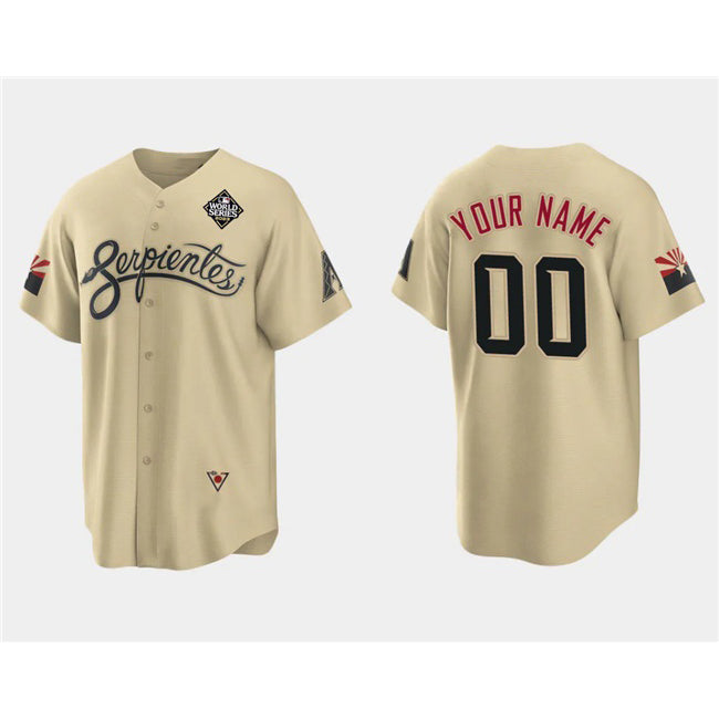 Custom Arizona Diamondbacks Active Player Gold CONTON 2023 World Series City Connect Cool Base Stitched Jersey