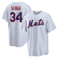 New York Mets #34 Kodai Senga White-Royal CONTON Home Replica Player Jersey