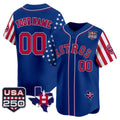 Custom Houston Astros America 250 Edition Vapor Premier Limited Royal CONTON Stitched Jerseys