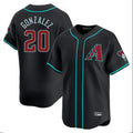 Arizona Diamondbacks #20 Luis Gonzalez Player Black CONTON Limited Home Game Stitched Jerseys