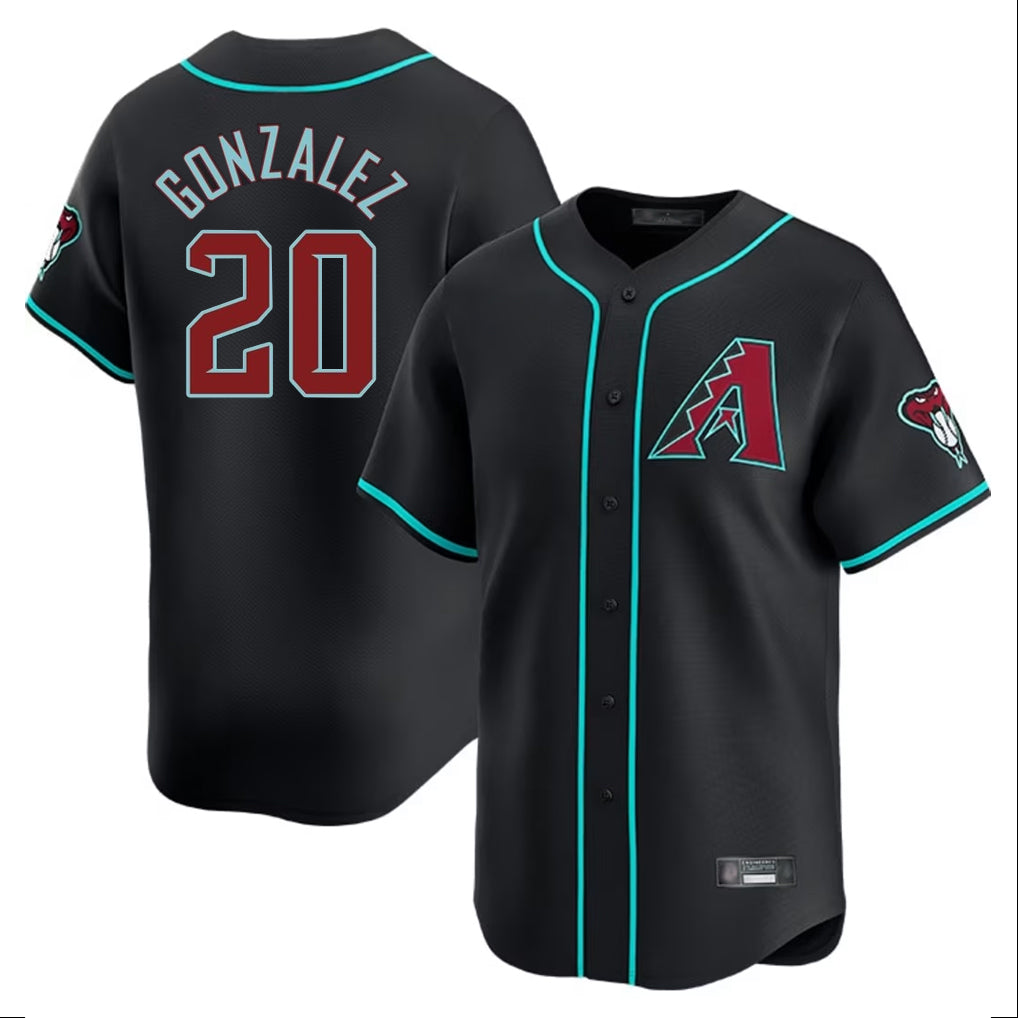 Arizona Diamondbacks #20 Luis Gonzalez Player Black CONTON Limited Home Game Stitched Jerseys