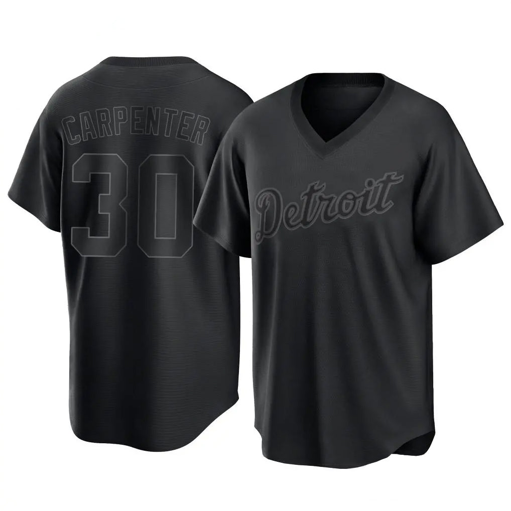 Detroit Tigers #30 Kerry Carpenter Player Black CONTON T-shirt Home Game Stitched Jerseys