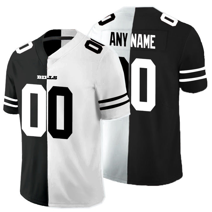Custom B.Bills Black And White CONTON Split Vapor Untouchable Limited Jersey
