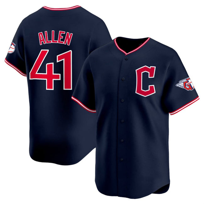 Cleveland Guardians #41 Carlos Santana Navy CONTON 2025 Alternate Limited Stitched Jersey