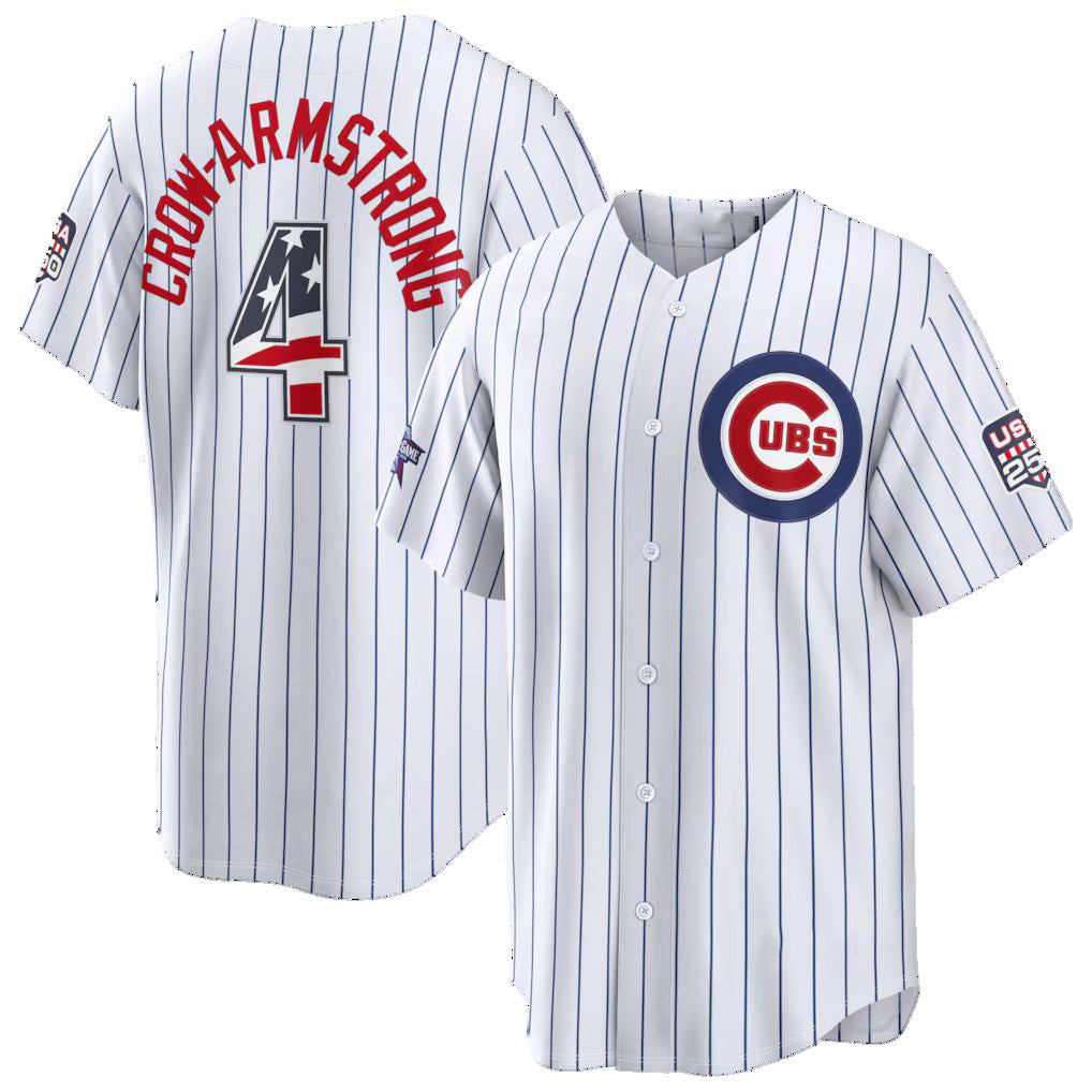 Chicago Cubs #4 Pete Crow-Armstrong 2026 All-Star Edition Stars & Stripes White CONTON Stadium Jersey