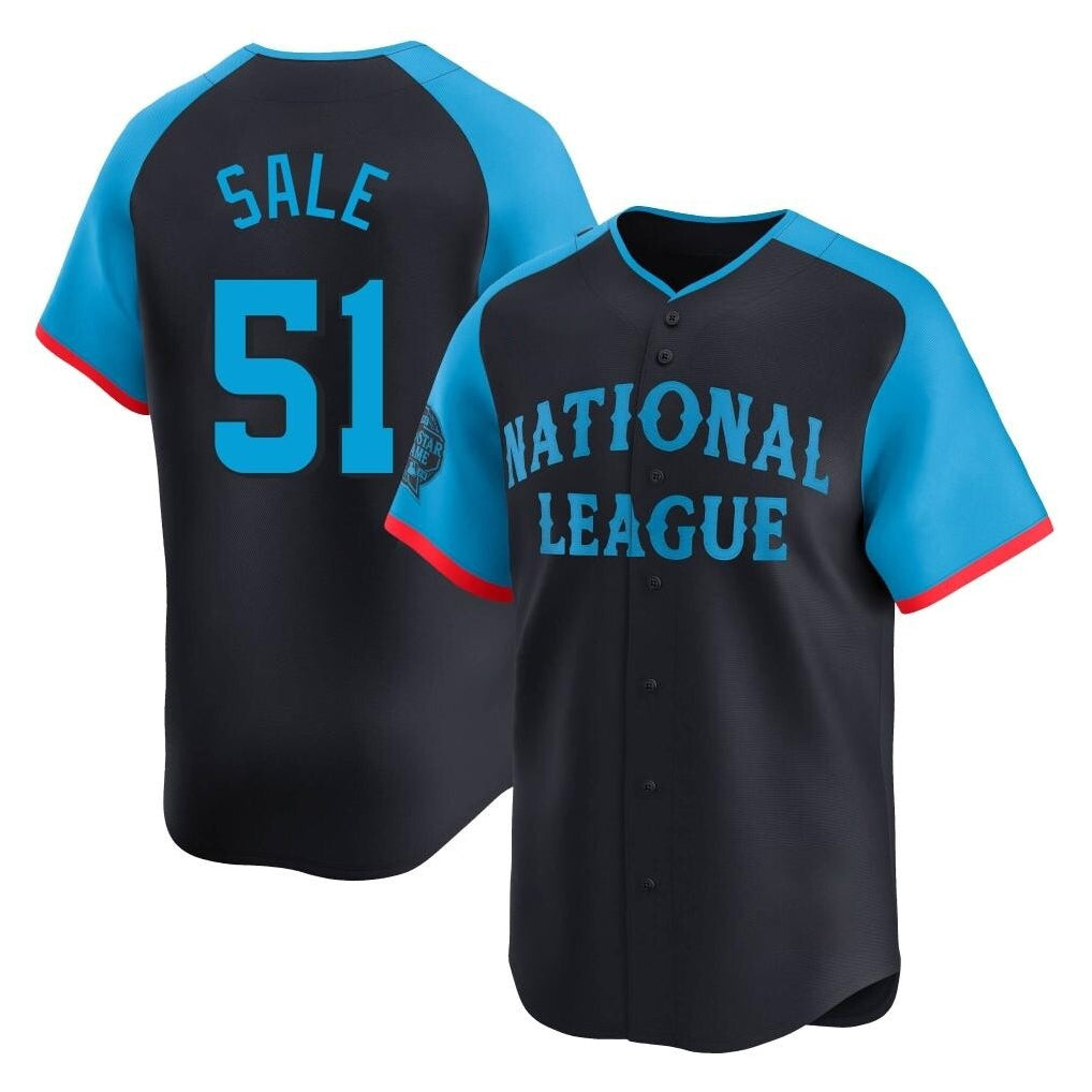 Atlanta Braves #51 Chris Sale Player Navy CONTON National League All-Star Limited Home Game Stitched Jerseys