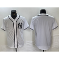 New York Yankees Blank White CONTON Cool Base Stitched Jersey