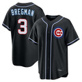 Chicago Cubs #3 Alex Bregman Player Black CONTON Fashion Out Game Stitched Jerseys
