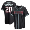 Arizona Diamondbacks #20 Luis Gonzalez Player Black CONTON Home Game Stitched Jerseys