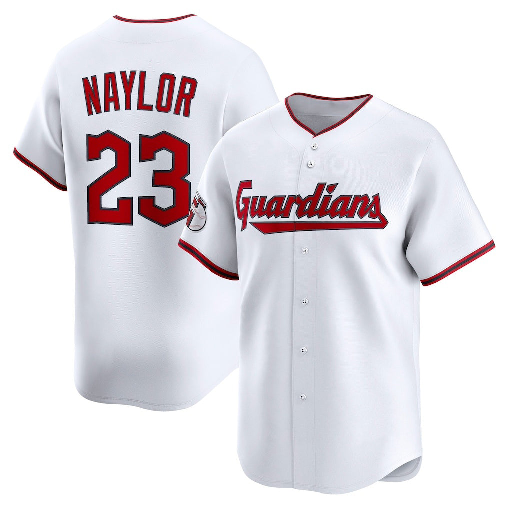 Cleveland Guardians #23 Bo Naylor White CONTON Home Limited Player Jersey