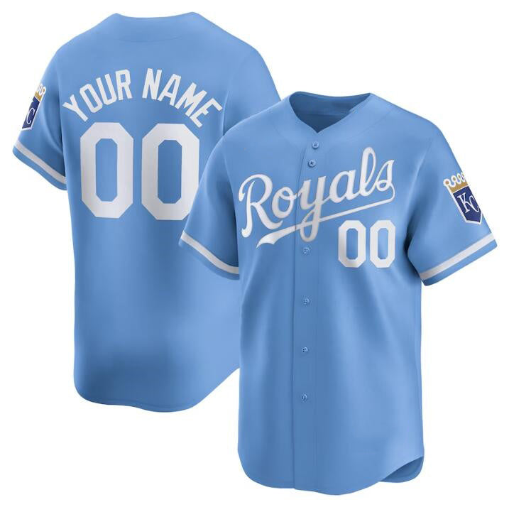 Custom Kansas City Royals Active Player Light Blue CONTON 2024 Alternate Limited Stitched Jersey