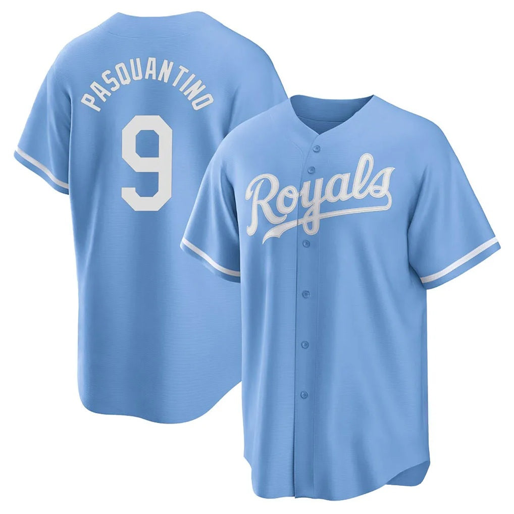 Kansas City Royals #9 Vinnie Pasquantino Player Light Blue CONTON Home Game Stitched Jerseys