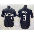 Houston Astros #3 Jeremy Pena Black CONTON Gothic 'Houston Born Barrio Raised' Limited Stitched Jersey