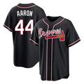 Atlanta Braves #44 Hank Aaron Player Black CONTON Fashion Out Game Stitched Jerseys