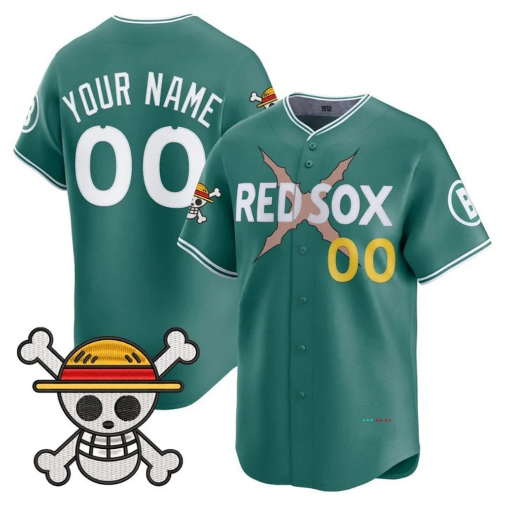 Custom Boston Red Sox x One Piece Green CONTON Vapor Premier Limited Jersey - Stitched