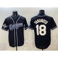 Los Angeles Dodgers #18 Yoshinobu Yamamoto Black CONTON 2025 World Series Champions Patch Cool Base Stitched Jersey