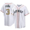 Houston Astros #3 Jeremy Pena Player Gold CONTON Collection Game Home Stitched Jerseys