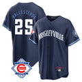 Chicago Cubs #25 Moises Ballesteros Player Navy CONTON 150th Anniversary City Connect Home Game Stitched Jerseys