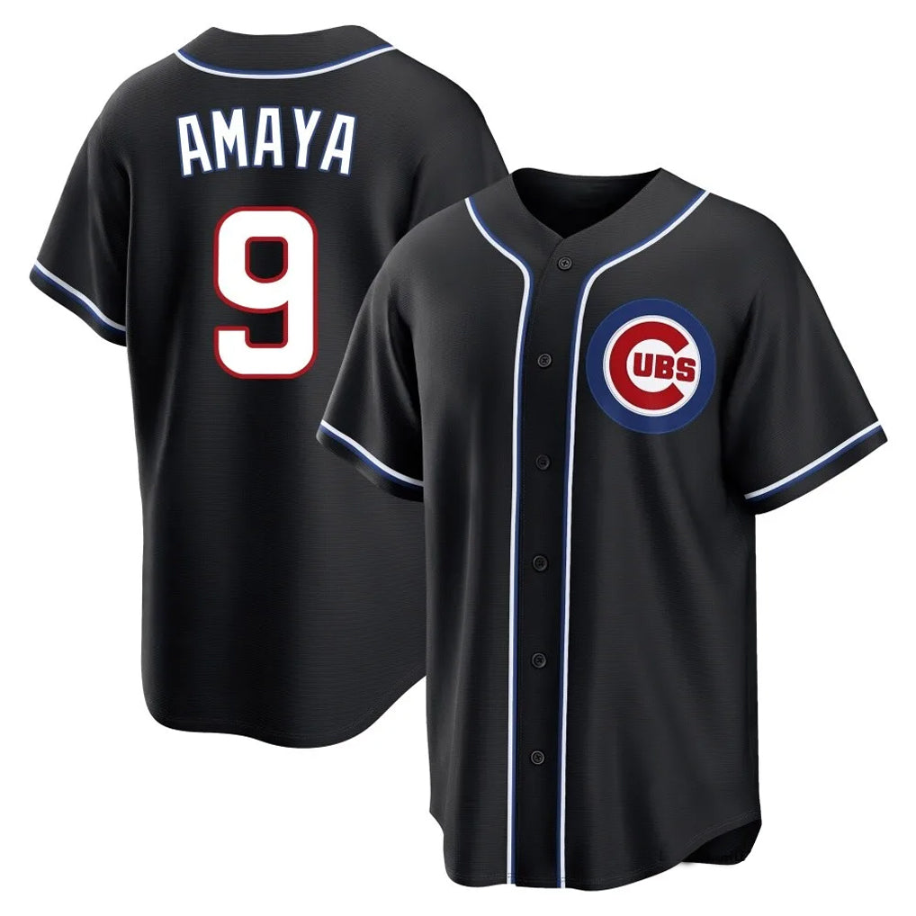 Chicago Cubs #9 Miguel Amaya Player Black CONTON Fashion Out Game Stitched Jerseys