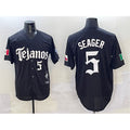 Texas Rangers #5 Corey Seager Black CONTON Mexico 2025 Vapor Premier Limited Stitched Jersey