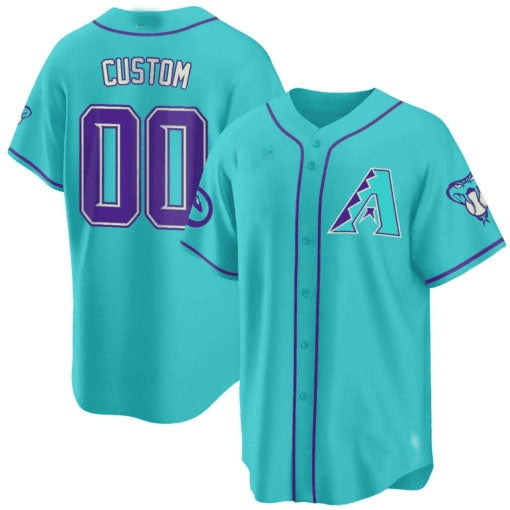 Custom Arizona Diamondbacks 2024 Teal Purple Jersey ¨C Teal 2 CONTON