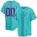 Custom Arizona Diamondbacks 2024 Teal Purple Jersey ¨C Teal 2 CONTON