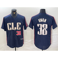 Cleveland Guardians #38 Steven Kwan Number Navy CONTON 2024 City Connect Limited Stitched Jersey